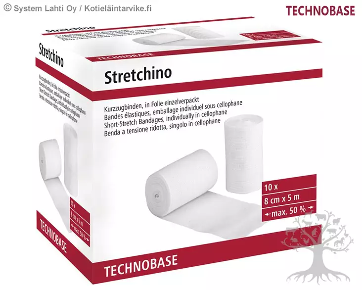 Technobase Elastic Bandage Stretchino 8cm x 5m, 10pcs - Bandages and Dressings - 16457 - 3