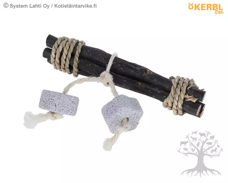 Kerbl Pet Play and Nibble Wood with Lava Stone - Activation - 81837 - 1