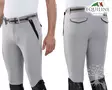 Equiline Limited Men's Riding Breeches Schoeller Knee Patch Ulric Grey - Equiline Men's Riding Breeches - N08408 - 2