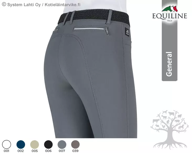 Equiline General Naisten Ratsastushousut E-Plus Superior Knee Grip Ash - Equiline Naisten Ratsastushousut - N08698 - 1