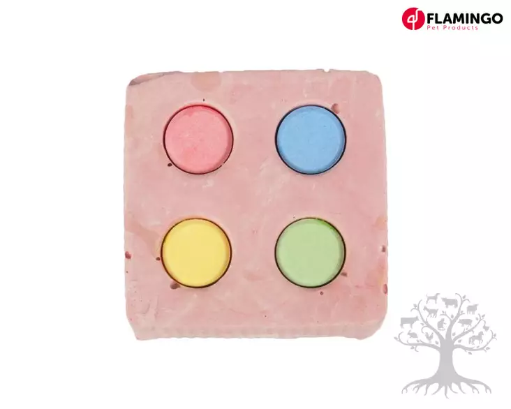 Flamingo Jyrsijän Mineraalikivi Calsium Cube 120g - Mineral Stones, Vitamins - 360.0048 - 1