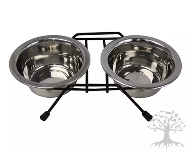 Ozami Teräksinen Ruokakuppiteline 2x2600ml - Telineet ja alustat - 645.6028 - 1