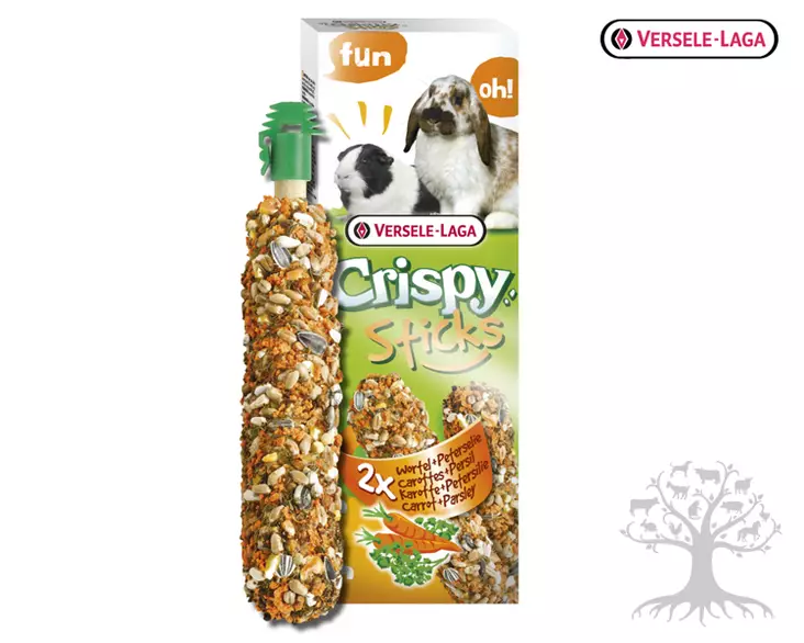 Versele-Laga Crispy Sticks Ripustettava Porkkana-Persiljatanko 55g, 2kpl - Herkut, Yrtit, Proteiinit - 510.0138 - 1
