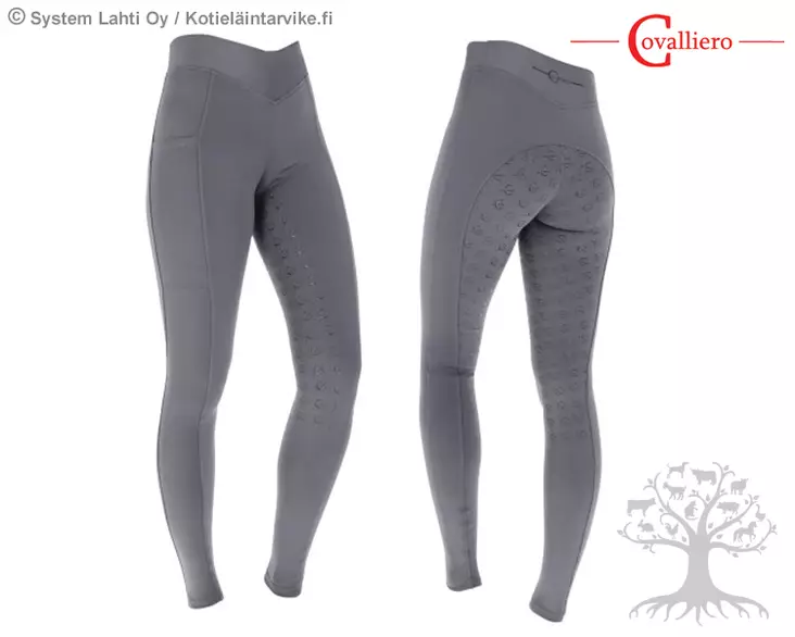 Covalliero Riding Tights Full Grip ClassicStar Graphite - CV Kids Riding Breeches - 3224718 - 1