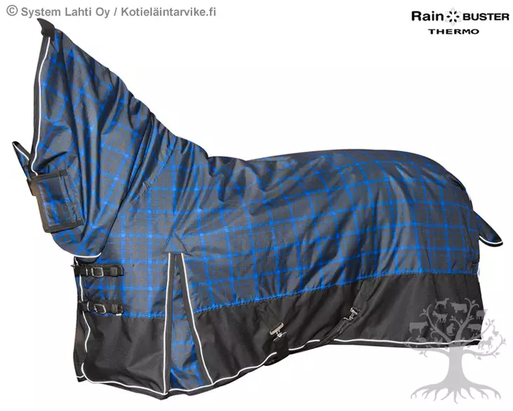 Rain Buster Thermo Ulkotoppaloimi 300g Full Neck Blue/Black - Turnout Rugs - 09007-399 - 1