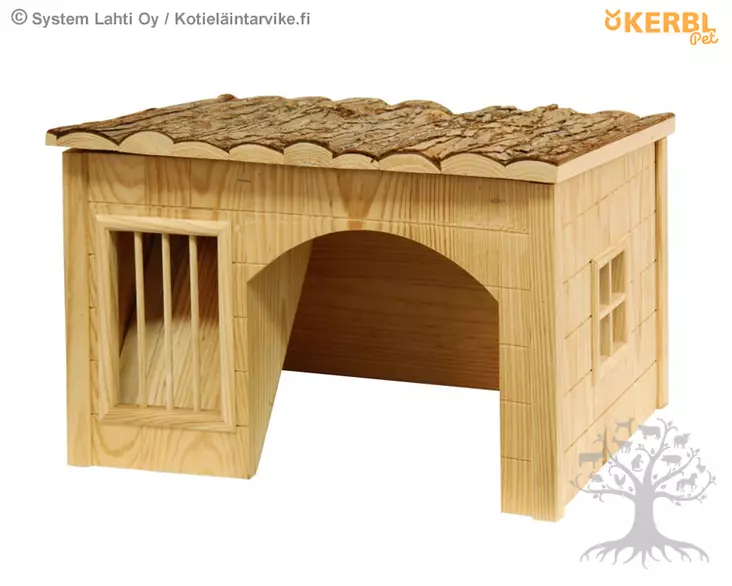Kerbl Pet Rodent House with Hay Rack Nature - Rodent Houses & Cottages - 82759 - 1
