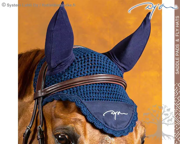 Dyon Korvahuppu Cotton Fly Hat Navy - Dyon Saddle Pads & Fly Hats - 0526HO24FNA - 1