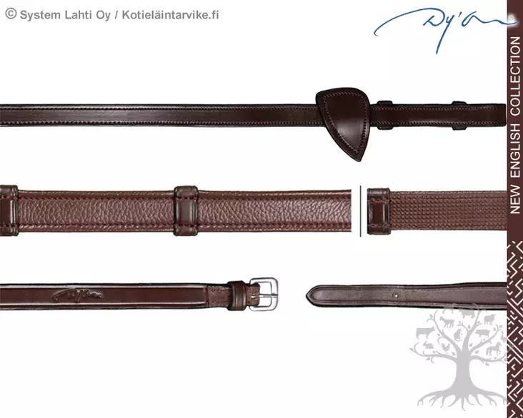 Dyon New English Collection Reins Hunter 5/8" with 7 Leather Loops - Dyon New English - NE05G - 1