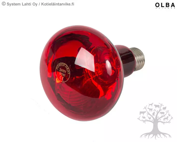 Olba Lämpölamppu PowerHeat 60W - Lämpölamput, Suojakuvut - PH-IR060R-95H - 1