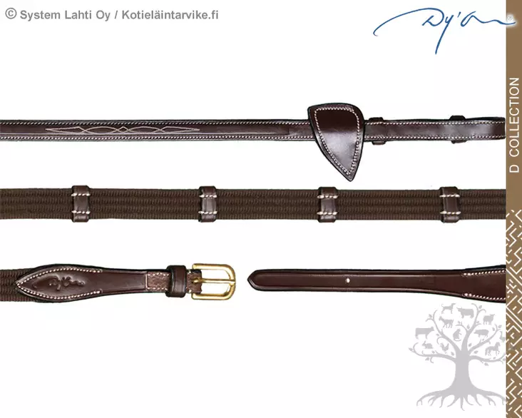 Dyon D Collection Reins Web 5/8" with 9 Leather Loops - Dyon D Collection - DY05K - 1