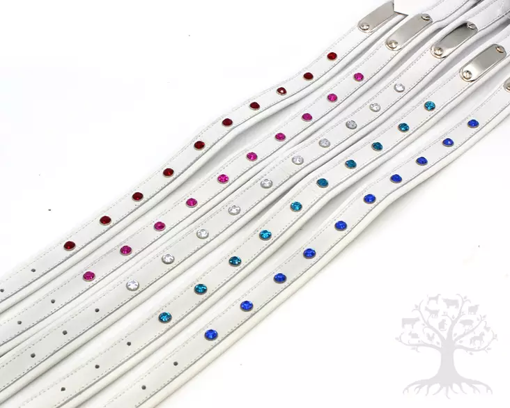 Arli Strassipanta 65cm, valkoinen - Leather Collars - AVS65L - 1