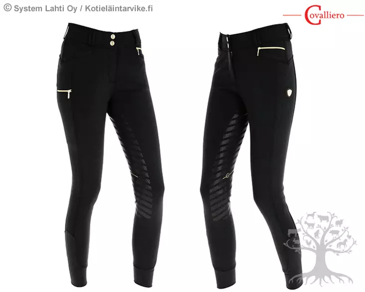 Covalliero Softshell Ratsastushousut Full Grip Anthracite - CV Naisten Ratsastushousut - 3222647L - 1