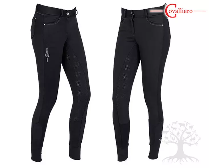 Covalliero Softshell Ratsastushousut Full Grip Morzine Black - CV Naisten Ratsastushousut - 3210067L - 1