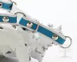 Arli Nahkapanta säädettävä puolikuristava, valkoinen/turkoosi - Leather Collars - 56821M - 3