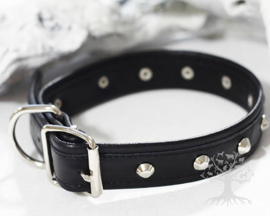 Arli Koristeniittipanta, musta - Leather Collars - 55367M - 1