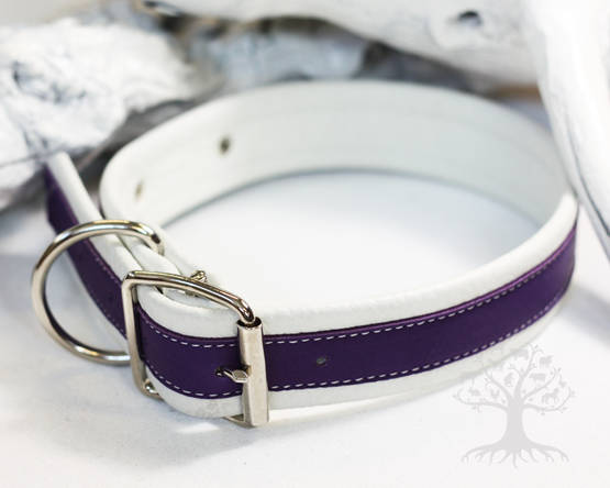 Arli Nahkapanta leveä, valkoinen/violetti - Nahkapannat - 54032M - 1