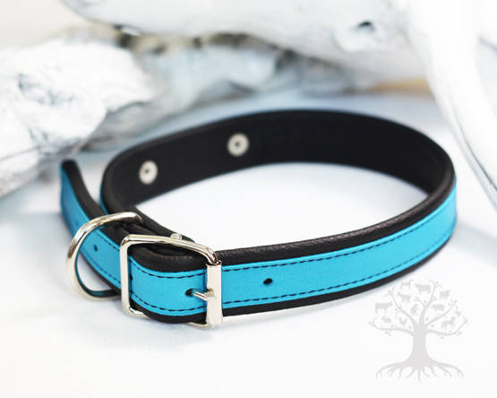 Arli Nahkapanta, musta/turkoosi - Leather Collars - 52946M - 1