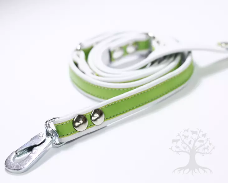 Arli Nahkatalutin 170cm, valkoinen/lime - Leather Leashes - 59013M - 1