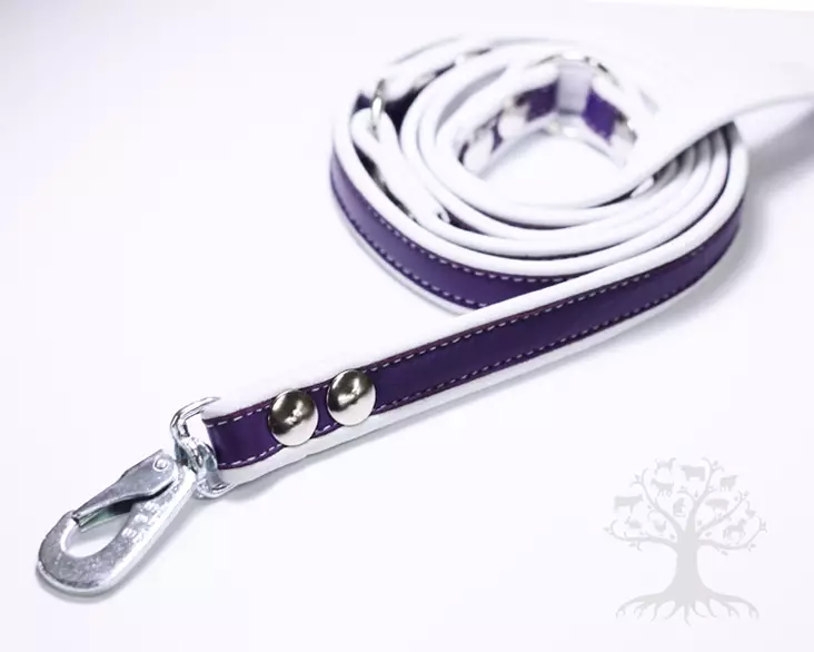 Arli Nahkatalutin 170cm, valkoinen/violetti - Leather Leashes - 59020M - 5