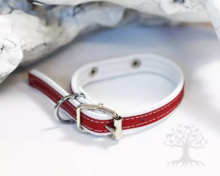 Arli Pentupanta, valkoinen/punainen - Leather Collars - 52250M - 1