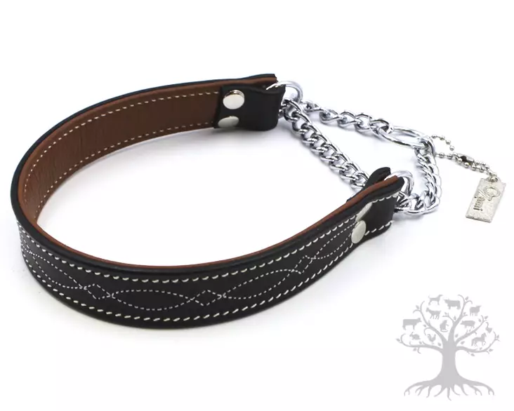 Ozami Puolikuristava Nahkapanta Mönster - Full & Half Check Leather Collars - 603.3012M - 1