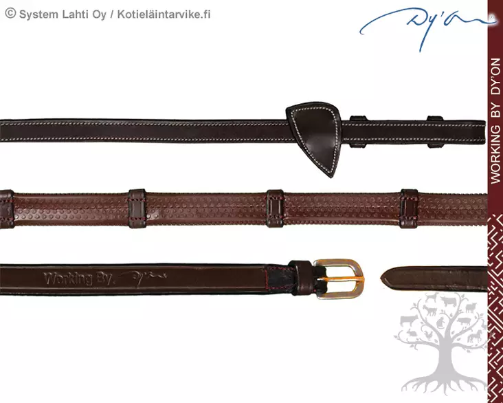 Working by Dyon Ohjat Rubber 1/2" Brass with 7 Leather Loops - Working by Dyon - WO05C-BRASS - 3