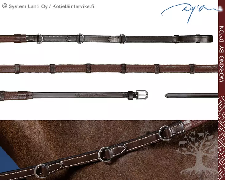 Working by Dyon Howlett Ohjat Rubber 1/2" with 7 Leather Loops + 3 D -ring - Working by Dyon - WO05V - 1